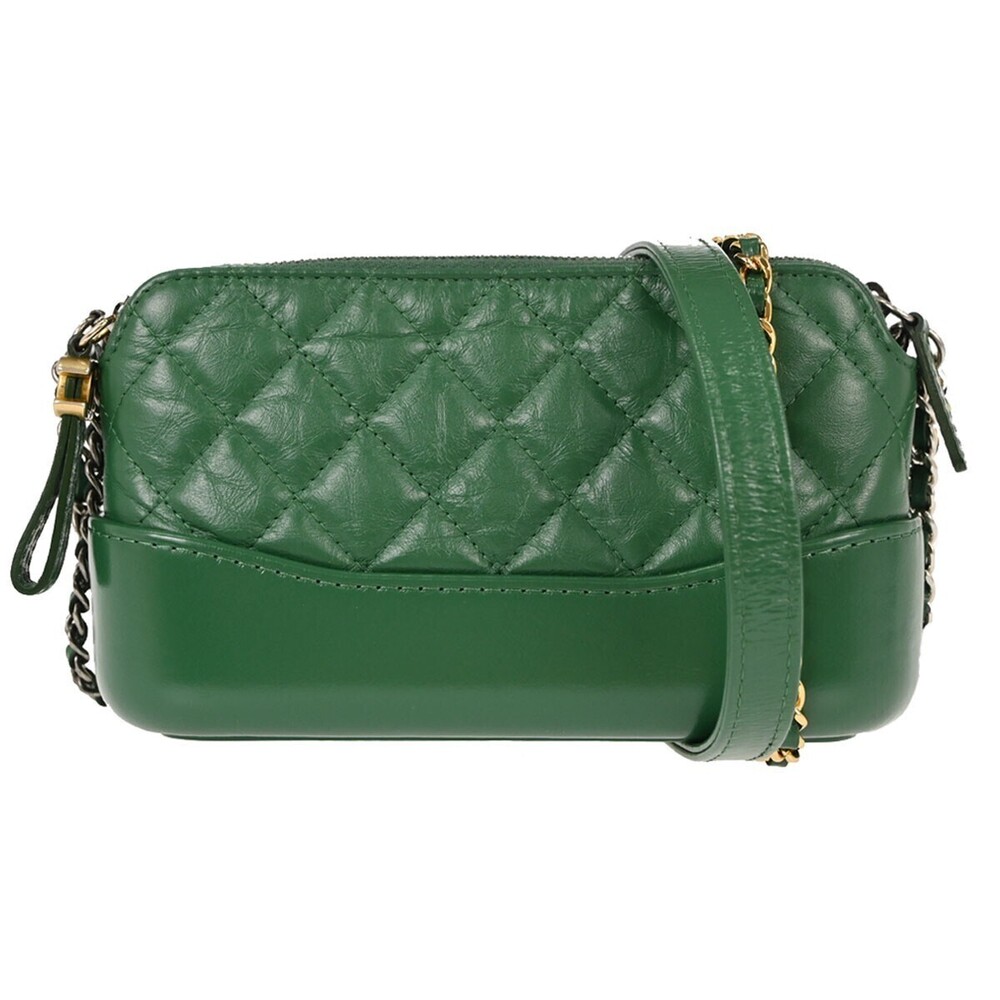 Chanel Gabrielle Double Zip Clutch with Chain Quilted Goatskin and Patent